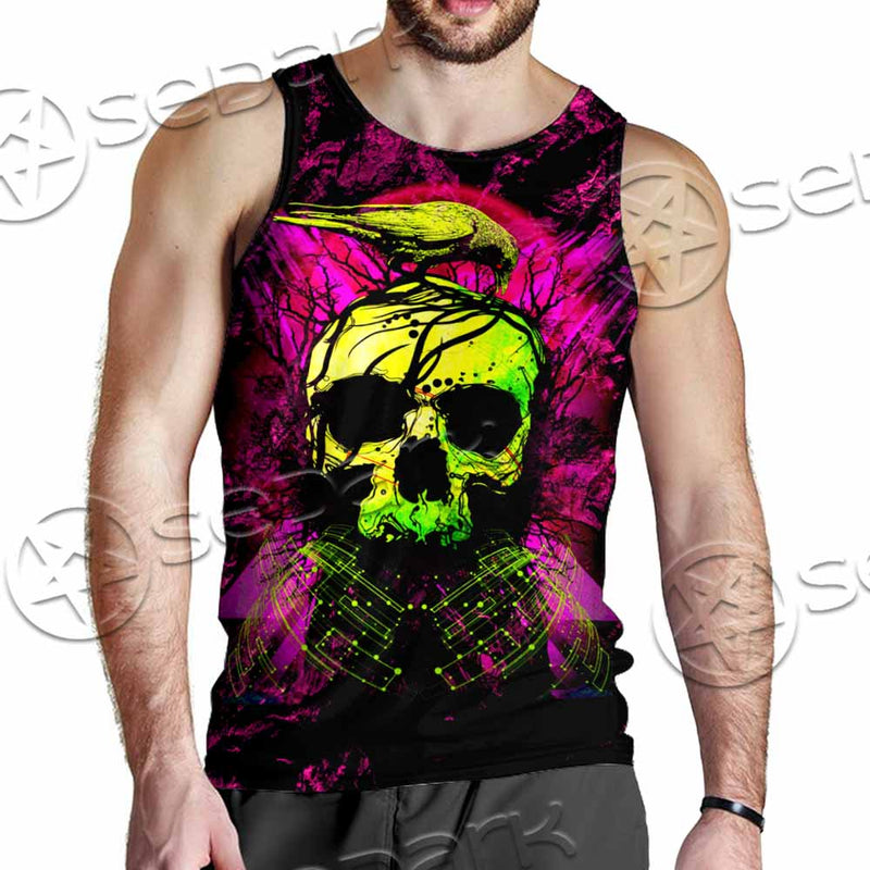 Psychedelic Creepy Skull SED-1046 Men Tank-tops