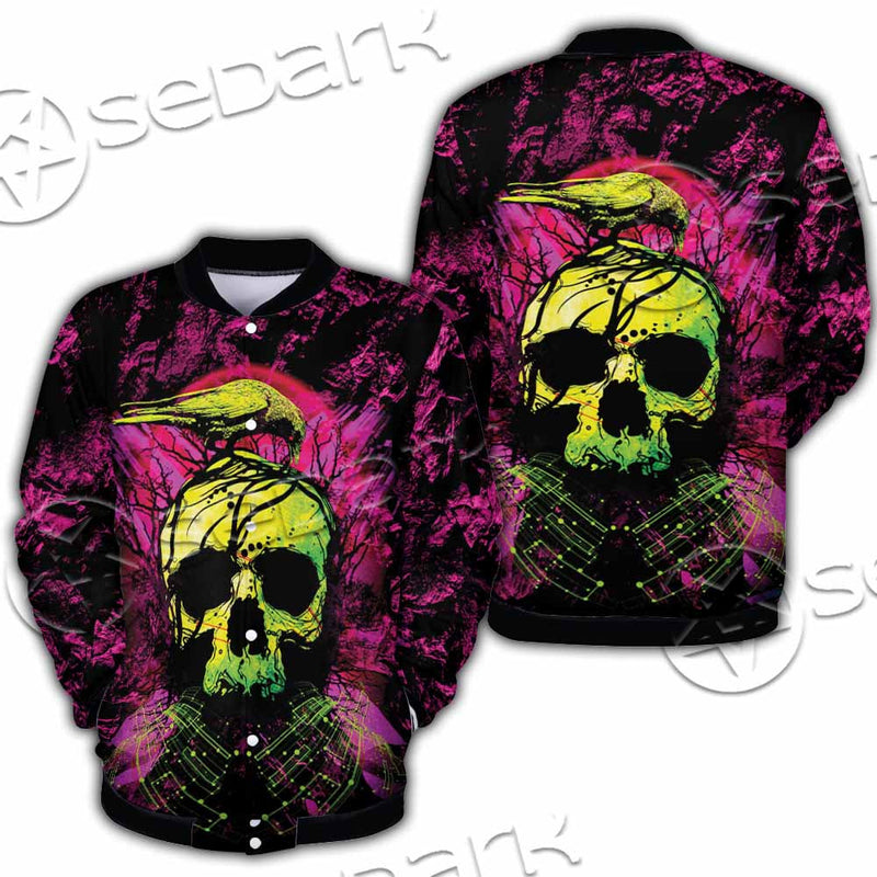 Psychedelic Creepy Skull SED-1046 Button Jacket