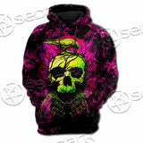 Psychedelic Creepy Skull SED-1046 Hoodie & Zip Hoodie Raglan