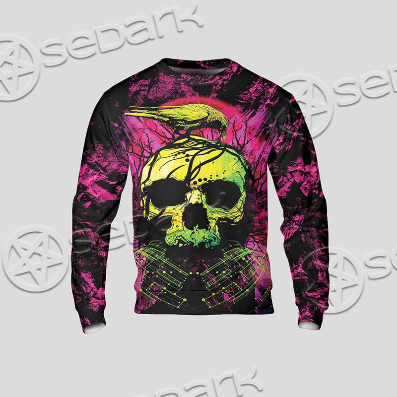 Psychedelic Creepy Skull SED-1046 Unisex Sweatshirt