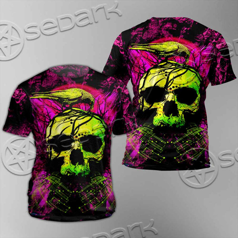 Psychedelic Creepy Skull SED-1046 Unisex T-shirt