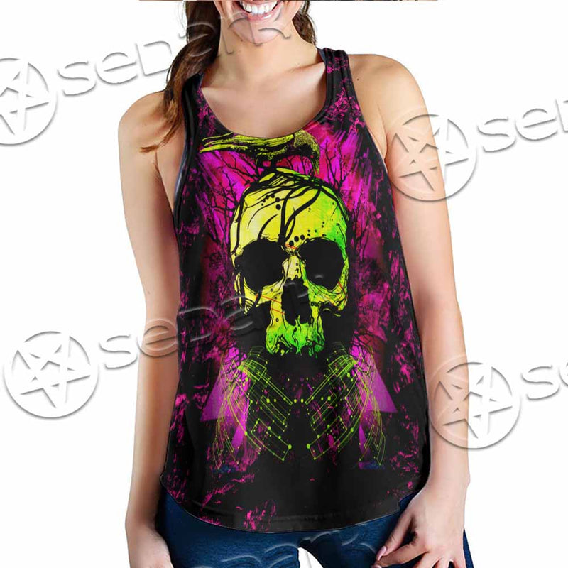 Psychedelic Creepy Skull SED-1046 Women Tank Top