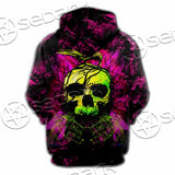 Psychedelic Creepy Skull SED-1046 Hoodie & Zip Hoodie Raglan