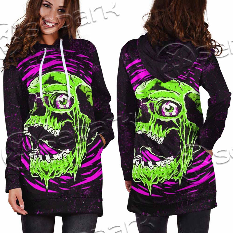 Psychedelic Horror Skull SED-1047 Hoodie Dress