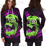 Psychedelic Horror Skull SED-1047 Hoodie Dress