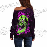 Psychedelic Horror Skull SED-1047 Off Shoulder Sweaters