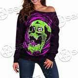 Psychedelic Horror Skull SED-1047 Off Shoulder Sweaters