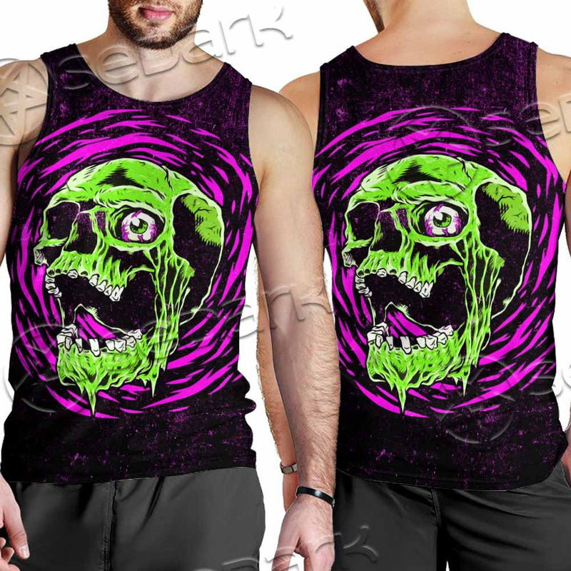 Psychedelic Horror Skull SED-1047 Men Tank-tops