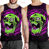 Psychedelic Horror Skull SED-1047 Men Tank-tops