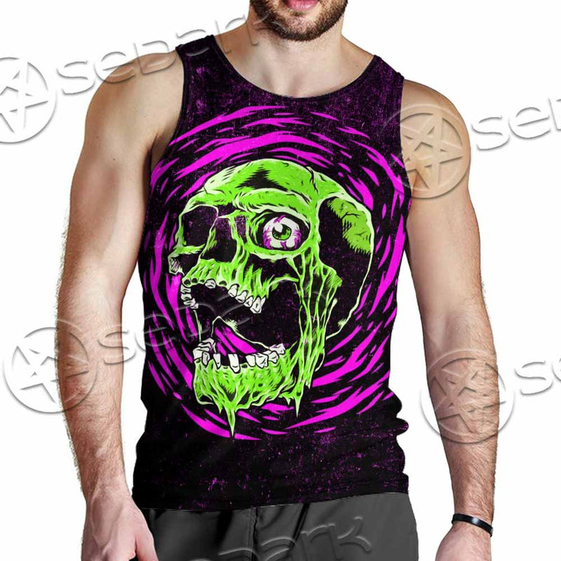 Psychedelic Horror Skull SED-1047 Men Tank-tops