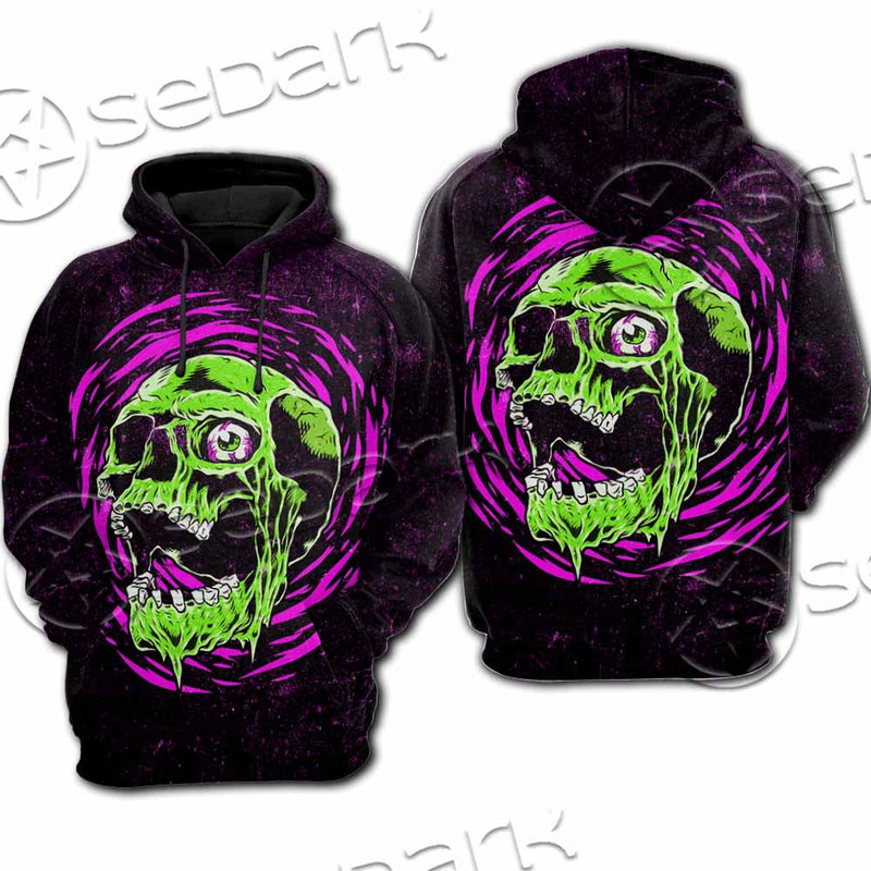 Psychedelic Horror Skull SED-1047 Hoodie & Zip Hoodie Raglan