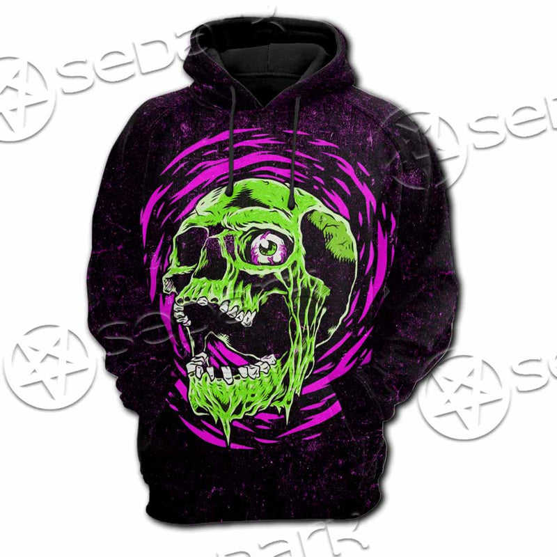 Psychedelic Horror Skull SED-1047 Hoodie & Zip Hoodie Raglan