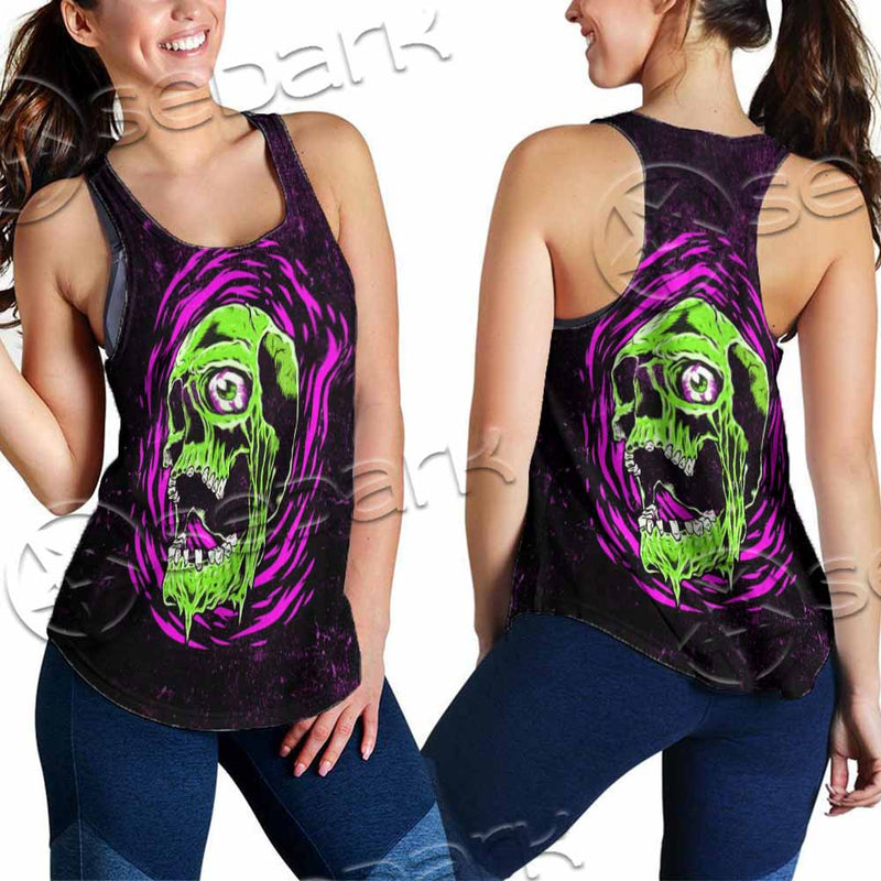 Psychedelic Horror Skull SED-1047 Women Tank Top