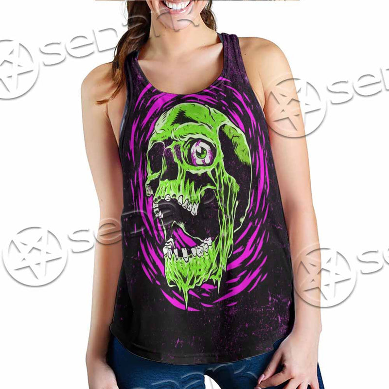 Psychedelic Horror Skull SED-1047 Women Tank Top