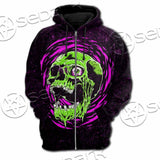 Psychedelic Horror Skull SED-1047 Hoodie & Zip Hoodie Raglan