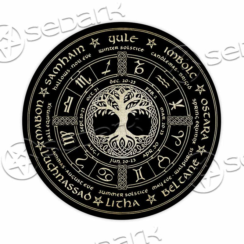 Wicca Annual Cycle Of Seasonal Festivals SED-1048 Round Carpet