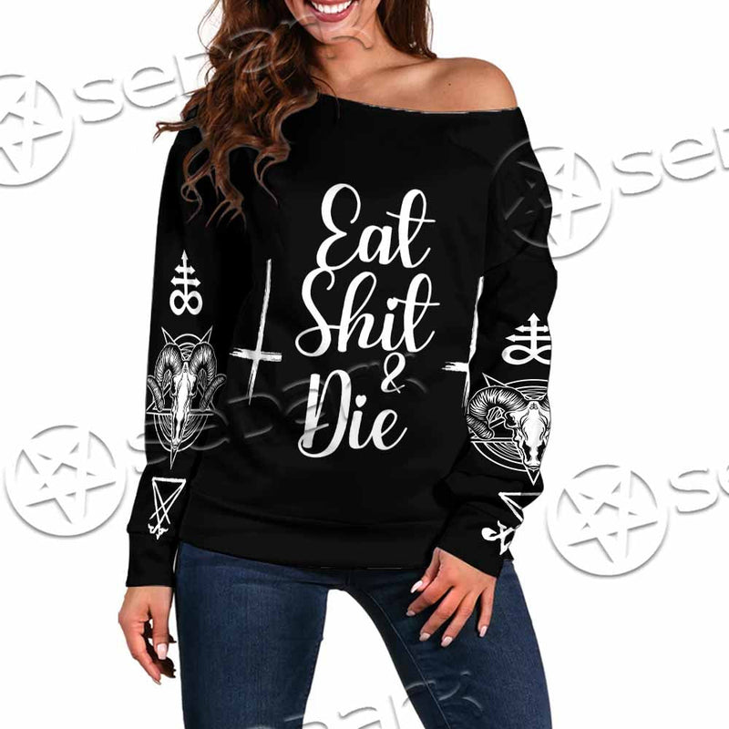 Eat Shit And Die SED-1050 Off Shoulder Sweaters