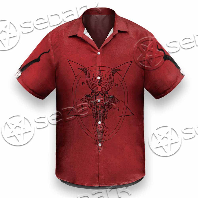Pentagram With Demon Baphomet Satanic Goat Head SED-1051 Shirt Allover