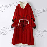 Pentagram With Demon Baphomet Satanic Goat Head SED-1051 Oversized Sherpa Blanket Hoodie
