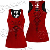 Pentagram With Demon Baphomet Satanic Goat Head SED-1051 Women Tank Top