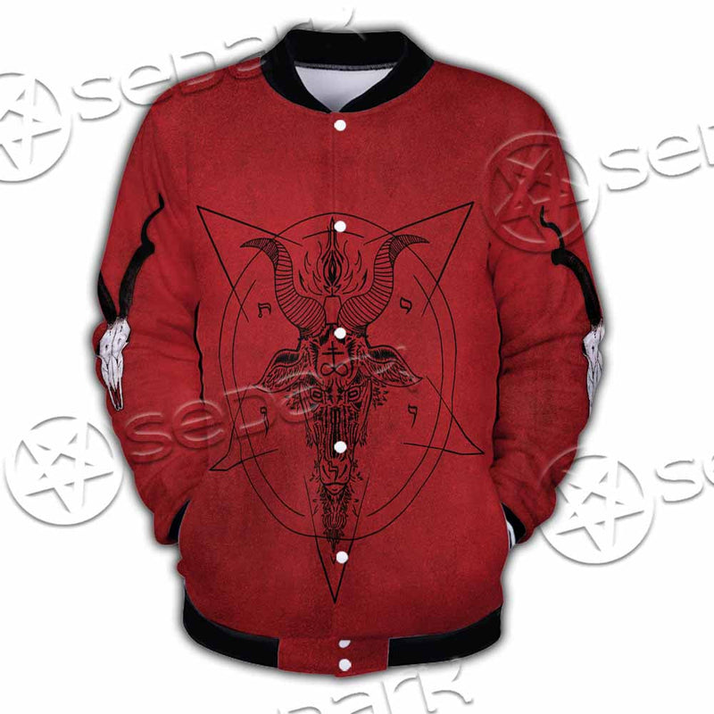 Pentagram With Demon Baphomet Satanic Goat Head SED-1051 Button Jacket