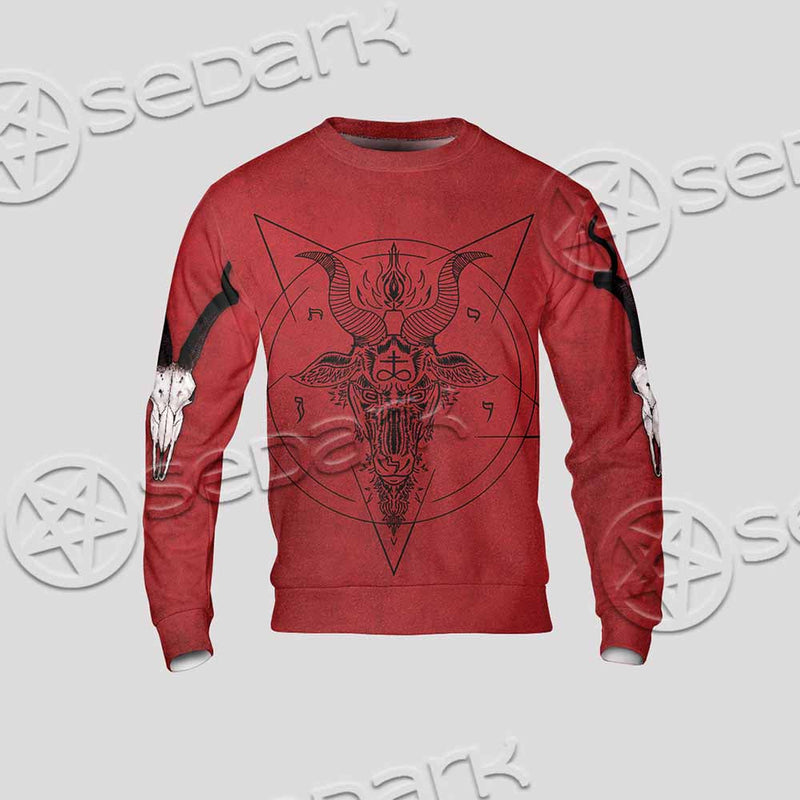 Pentagram With Demon Baphomet Satanic Goat Head SED-1051 Unisex Sweatshirt