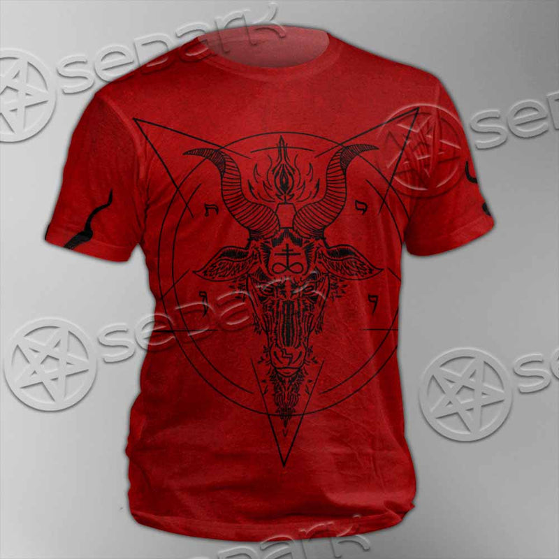 Pentagram With Demon Baphomet Satanic Goat Head SED-1051 Unisex T-shirt