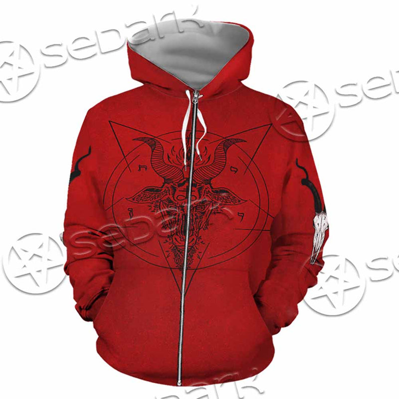 Pentagram With Demon Baphomet Satanic Goat Head SED-1051 Hoodie & Zip Hoodie