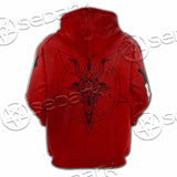 Pentagram With Demon Baphomet Satanic Goat Head SED-1051 Hoodie & Zip Hoodie Raglan