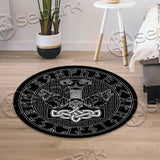 Viking Thor Hammer Wolf SED-1054 Round Carpet