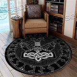 Viking Thor Hammer Wolf SED-1054 Round Carpet