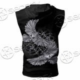 Viking Odin Raven SED-1057 Zip Sleeveless Hoodie