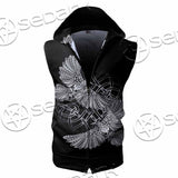 Viking Odin Raven SED-1057 Zip Sleeveless Hoodie