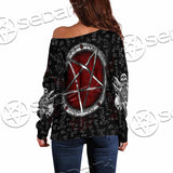 Pentagram Goat Head SED-1058 Off Shoulder Sweaters