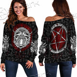 Pentagram Goat Head SED-1058 Off Shoulder Sweaters
