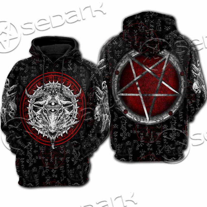 Pentagram Goat Head SED-1058 Hoodie & Zip Hoodie Raglan