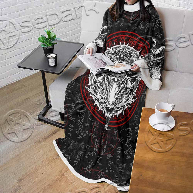 Pentagram Goat Head SED-1058 Sleeved Blanket