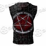Pentagram Goat Head SED-1058 Zip Sleeveless Hoodie