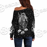 Satanic Black Metal SED-1059 Off Shoulder Sweaters