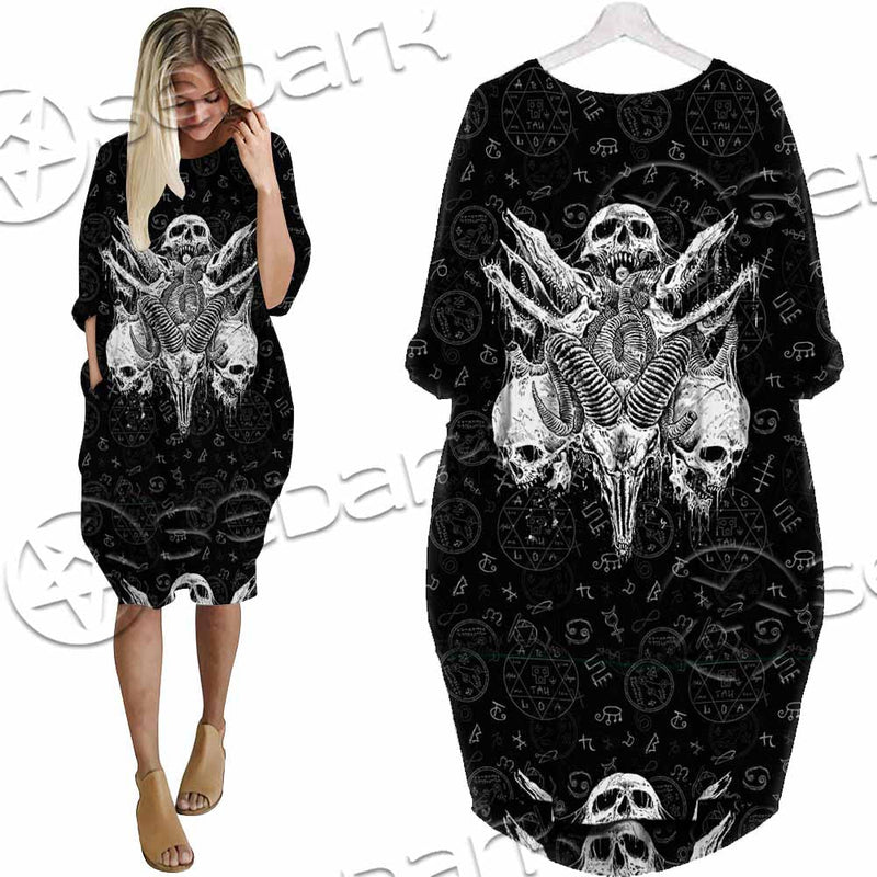 Satanic Black Metal SED-1059 Batwing Pocket Dress