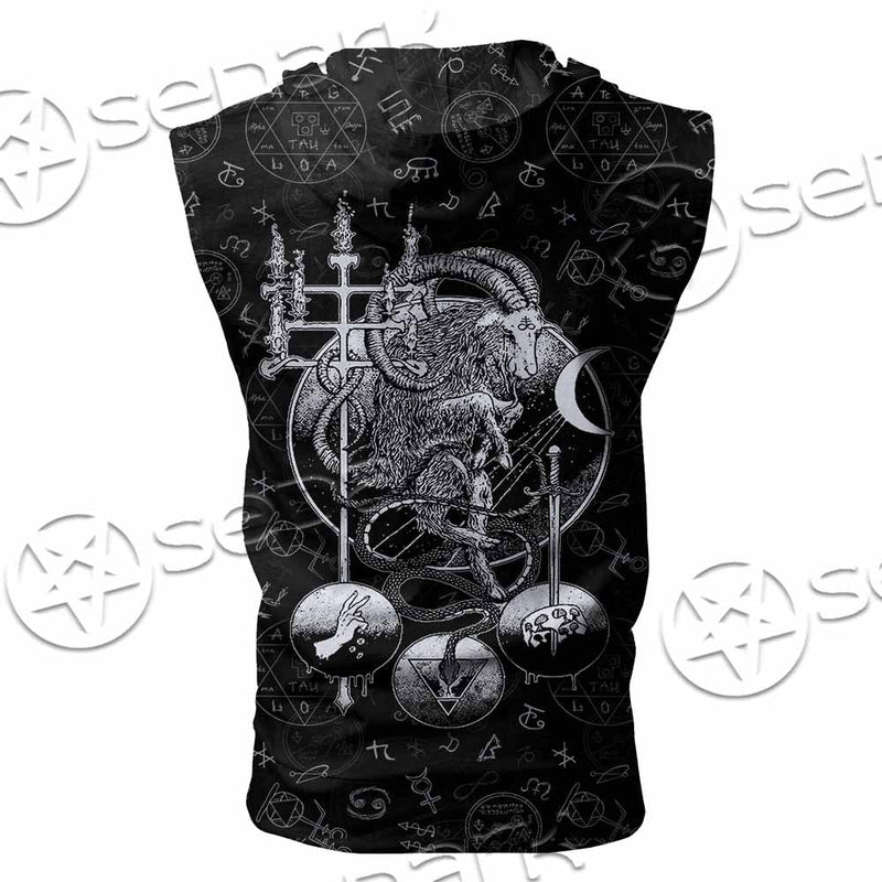 Satanic Black Metal SED-1059 Zip Sleeveless Hoodie