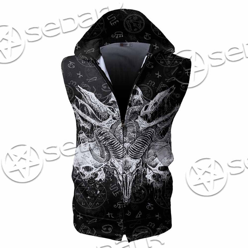 Satanic Black Metal SED-1059 Zip Sleeveless Hoodie