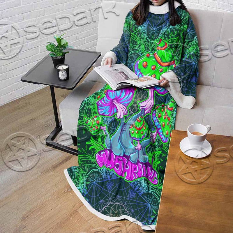 Trippy Mushroom SED-1062 Sleeved Blanket