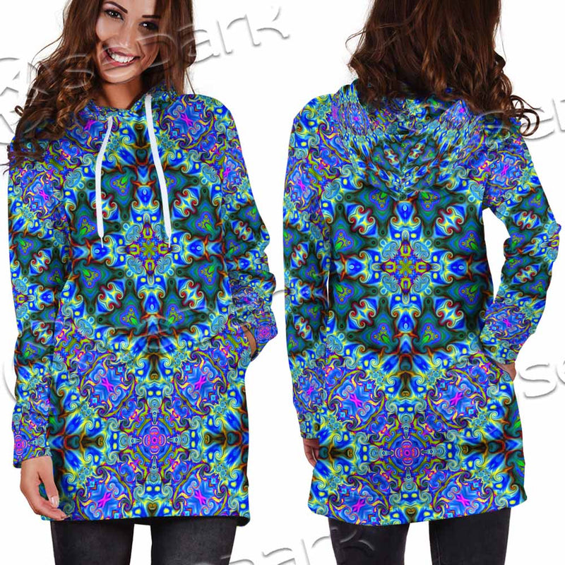 Psychedelic Seamless Pattern SED-1063 Hoodie Dress