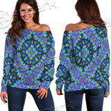 Psychedelic Seamless Pattern SED-1063 Off Shoulder Sweaters