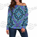 Psychedelic Seamless Pattern SED-1063 Off Shoulder Sweaters
