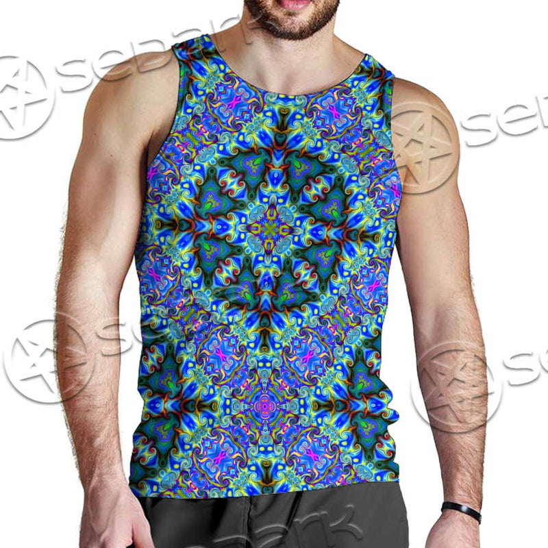 Psychedelic Seamless Pattern SED-1063 Men Tank-tops