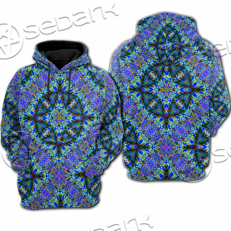 Psychedelic Seamless Pattern SED-1063 Hoodie & Zip Hoodie Raglan