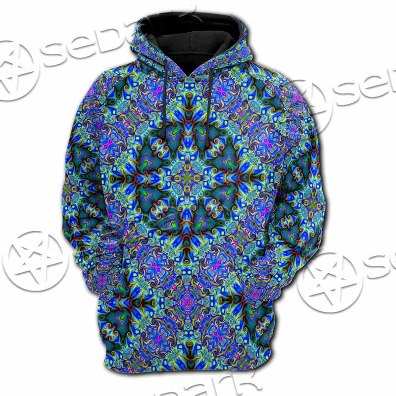 Psychedelic Seamless Pattern SED-1063 Hoodie & Zip Hoodie Raglan