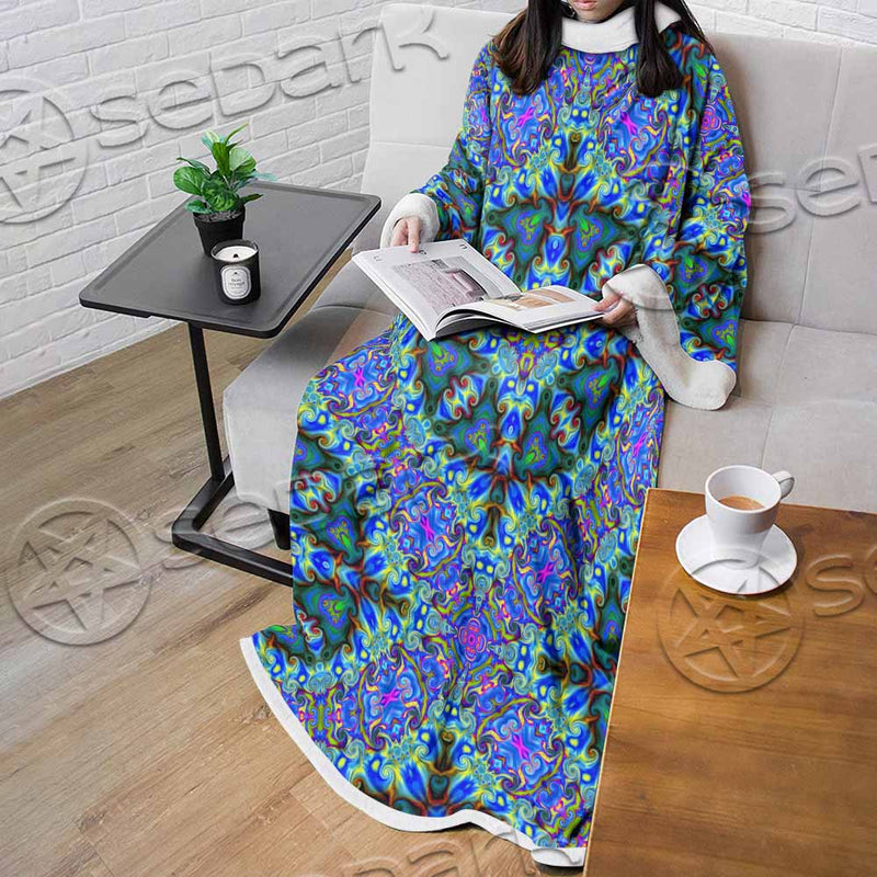Psychedelic Seamless Pattern SED-1063 Sleeved Blanket